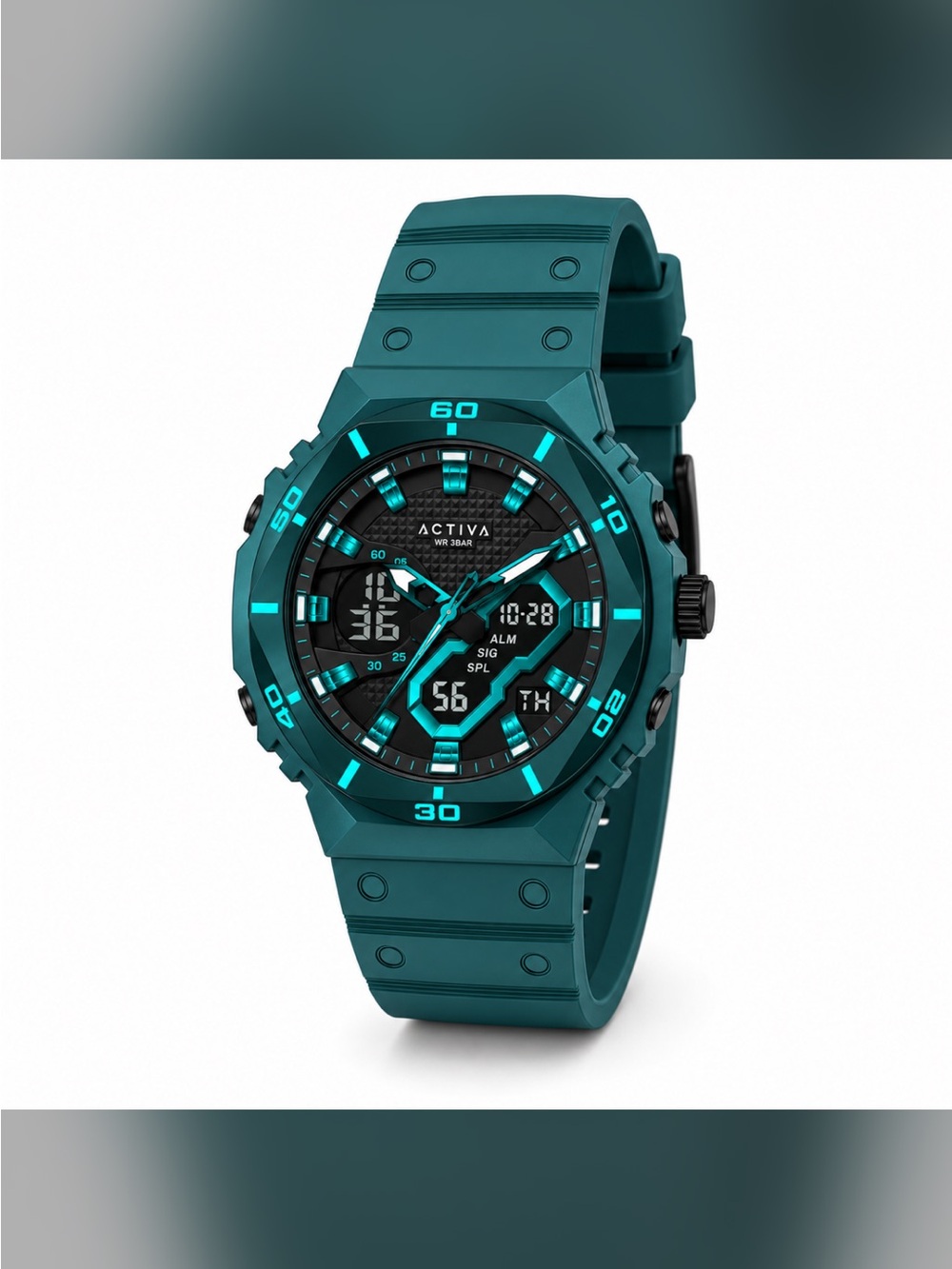 Activa X Invicta Digital Men's Watch - 48mm. Teal. Blue (ACW8120-004)
